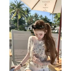 批发迟伞伞26/ss 蝴蝶序曲 dio*蝴蝶结刺绣长/短袖<b class='q'>针织衫</b><b class='q'>不规则</b>纱裙