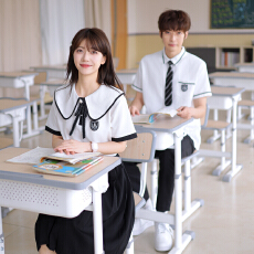 批发实拍班服情侣装学院风短袖<b class='q'>衬衫</b>毕业照<b class='q'>男</b>套58女套70