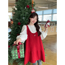 批发实拍 大码大码减龄<b class='q'>宽松</b>显瘦娃娃衫+针织吊带裙两件套女