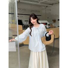 批发实拍 <b class='q'>大码</b>早春减龄韩系蝴蝶结宽松显瘦衬衫上衣衬衣女