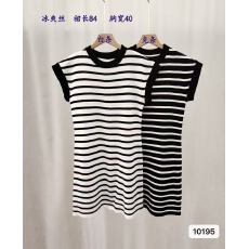 批发<b class='q'>时尚</b>圆领撞色条纹小飞袖修身<b class='q'>连衣裙</b>