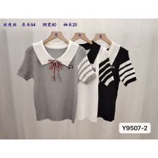 时尚Polo领蝴蝶结小马刺绣短袖