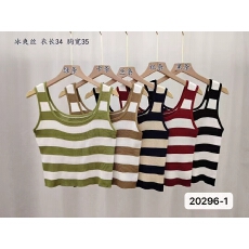 批发条纹针织背心短款修身显瘦辣妹风外穿无袖