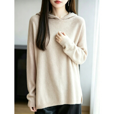 批发连帽毛衣女秋冬慵懒风宽松<b class='q'>大码</b>巨显瘦内搭上衣外穿帽衫针织打底衫