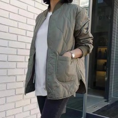 批发原版 日系简约休闲加里衬韩系收腰显瘦保暖棉服<b class='q'>外套</b>
