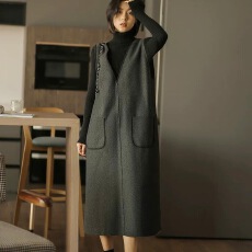 批发打底背心裙2026秋季<b class='q'>毛呢</b>女装长款马甲裙无袖气质呢子<b class='q'>连衣裙</b>女