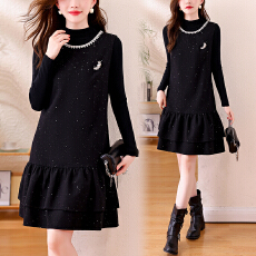 批发2025秋冬新款<b class='q'>大码</b>背心马甲减龄亮片钻石领时尚毛衣套裙女