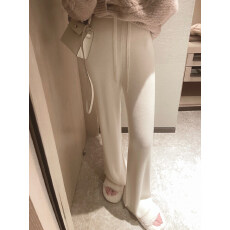 批发You/复活线～48支双面织法 挚爱针织拖地裤直筒垂感休闲裤女