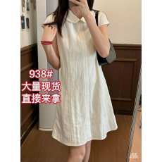 批发小个子气质法式宽松<b class='q'>中长</b>款无袖纯色设计感棉<b class='q'>连衣裙</b>