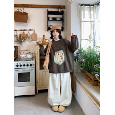 批发实拍  复古宽松毛衣+长袖T+加绒长<b class='q'>裤</b>