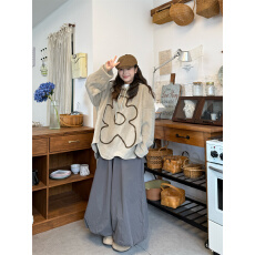 批发实拍实价  宽松花朵连帽卫衣+长<b class='q'>裤</b>