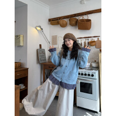 批发实拍实价 复古格子拼接<b class='q'>毛衣</b>开衫+灯笼裤