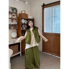 批发实拍实价 百搭马甲+长袖T+裤子