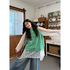 批发实拍实价  宽松长袖内搭+针织马甲背心