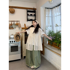 批发实拍  宽松短袖T+<b class='q'>蕾丝</b>开衫马甲+长裤