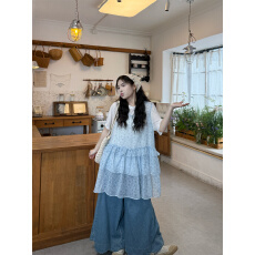 批发实拍  短袖木耳边T+碎花无袖背心+长<b class='q'>裤</b>