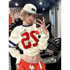 批发撞色刺绣长袖涂鸦印花街头潮流情侣男女<b class='q'>T</b><b class='q'>恤</b>秋季新款