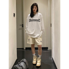 批发美式复古<b class='q'>潮牌</b>重磅纯棉长袖<b class='q'>T</b><b class='q'>恤</b>女春秋季宽松蜘蛛印花设计感ins上衣