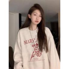 批发纯棉美式复古套头圆领卫衣<b class='q'>女</b>2025新款早秋宽松慵懒风无帽长袖上衣