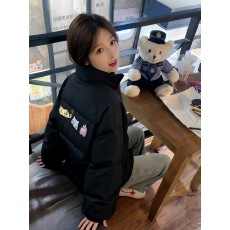 批发秋冬2025新款立领加厚羽绒棉服<b class='q'>女</b><b class='q'>大</b><b class='q'>童</b>初中高中学生宽松面包服外套