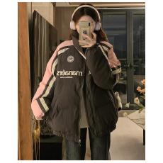 批发美式潮牌印花条纹<b class='q'>棒球</b>棉<b class='q'>服外套</b>男女冬季立领加厚情侣装面包服棉袄