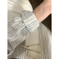 批发韩系chic港味条纹衬衫女防晒外套<b class='q'>夏季</b>2025年新款洋气独特别致上衣