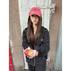 批发美式复古水洗<b class='q'>连帽卫衣</b>女2025秋冬季宽松百搭慵懒风上衣拉链外套潮