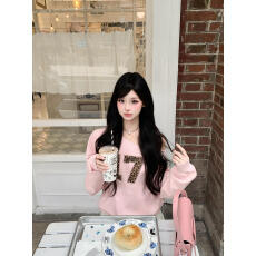 2026春秋新款美式复古辣妹套头斜肩印花卫衣女百搭减龄露肩上衣