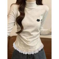 批发超好看半高领上衣女2025新款爆款秋冬季绝美内搭加绒打底衫可外穿