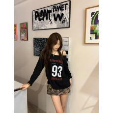 批发2026春季新款女<b class='q'>装</b>复古休闲撞色字母长袖T恤