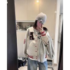 批发美式复古字母刺绣外套女街头撞色百搭宽松情侣<b class='q'>夹克</b>棒球服潮