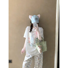 批发韩系设计感<b class='q'>花朵</b>印花短袖<b class='q'>T</b><b class='q'>恤</b>女2026夏季宽松休闲百搭甜美减龄上衣