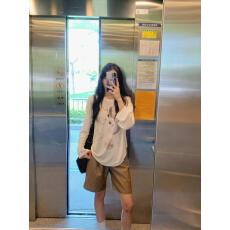 批发美式复古轻薄罩衫长袖女早秋慵懒风苹果印花宽松<b class='q'>休闲</b>t恤防晒上衣