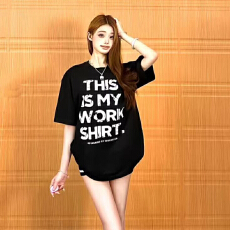 批发美式复古做旧字母短袖T恤男女<b class='q'>情侣装</b>高级重磅宽松纯棉圆领半袖