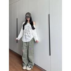 批发韩系涂鸦露肩<b class='q'>T</b><b class='q'>恤</b>防晒罩衫女夏季慵懒风<b class='q'>长袖</b>薄款空调衫上衣