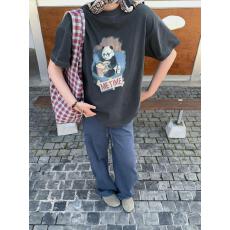 批发美式卡通水洗印花短袖t恤女夏季2026新款宽松ins半袖上衣