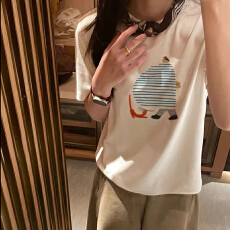 批发<b class='q'>日系</b>休闲圆领T恤纯棉打底衫女夏季正肩减龄内搭2026新款短袖上衣