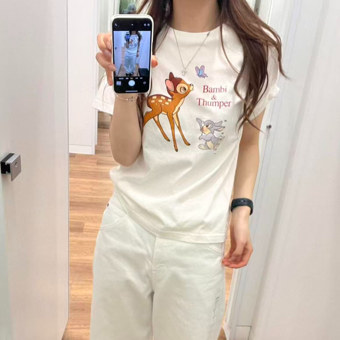 아메리칸 재미있는 만화 동물 알파벳 프린트 반팔 티셔츠 여성 여름 몸매 가꾸기 패션 연령 감소 맨위