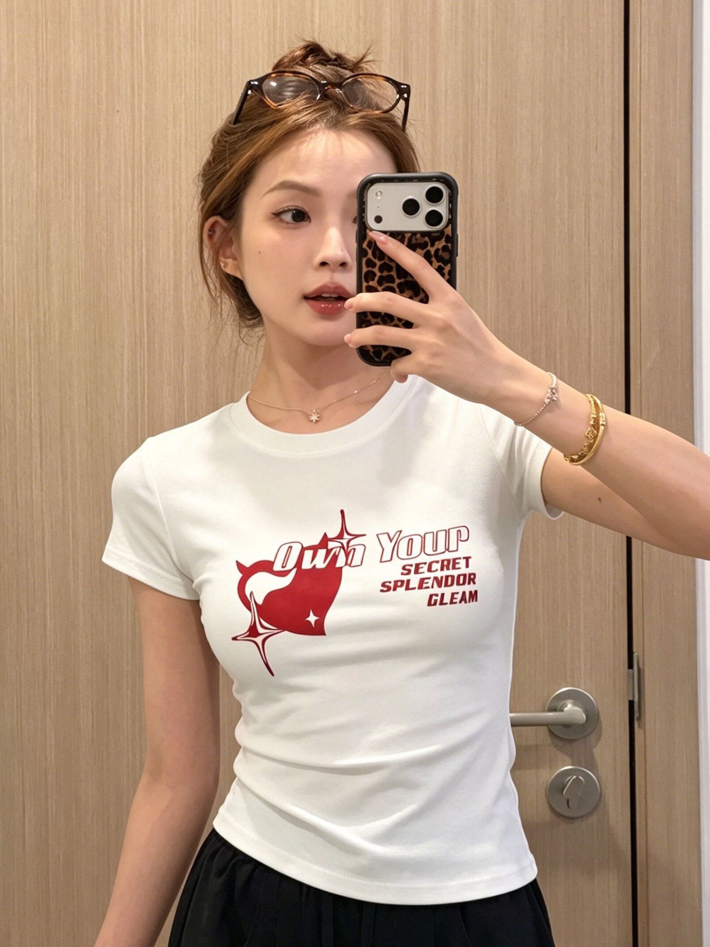 여름 새로운 여성 의류 트렌드 현대 재미있는 알파벳 프린트 라운드 넥 티셔츠