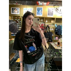 批发蜗牛漫跑<b class='q'>记</b> 纯棉彩绘印花宽松t恤女夏季短袖复古上衣
