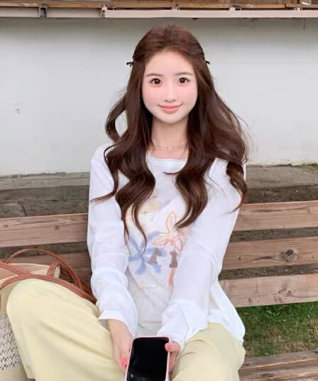 한 부서 프린트 자외선 차단 긴팔 티셔츠 여성 여름 얇은 스타일 에어컨 셔츠 캐주얼 슬림해 보이는 블라우스