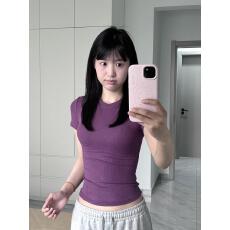 批发2026夏季新款纯色修身<b class='q'>短</b>袖t恤女甜辣纯欲风显瘦正肩百搭小众上衣