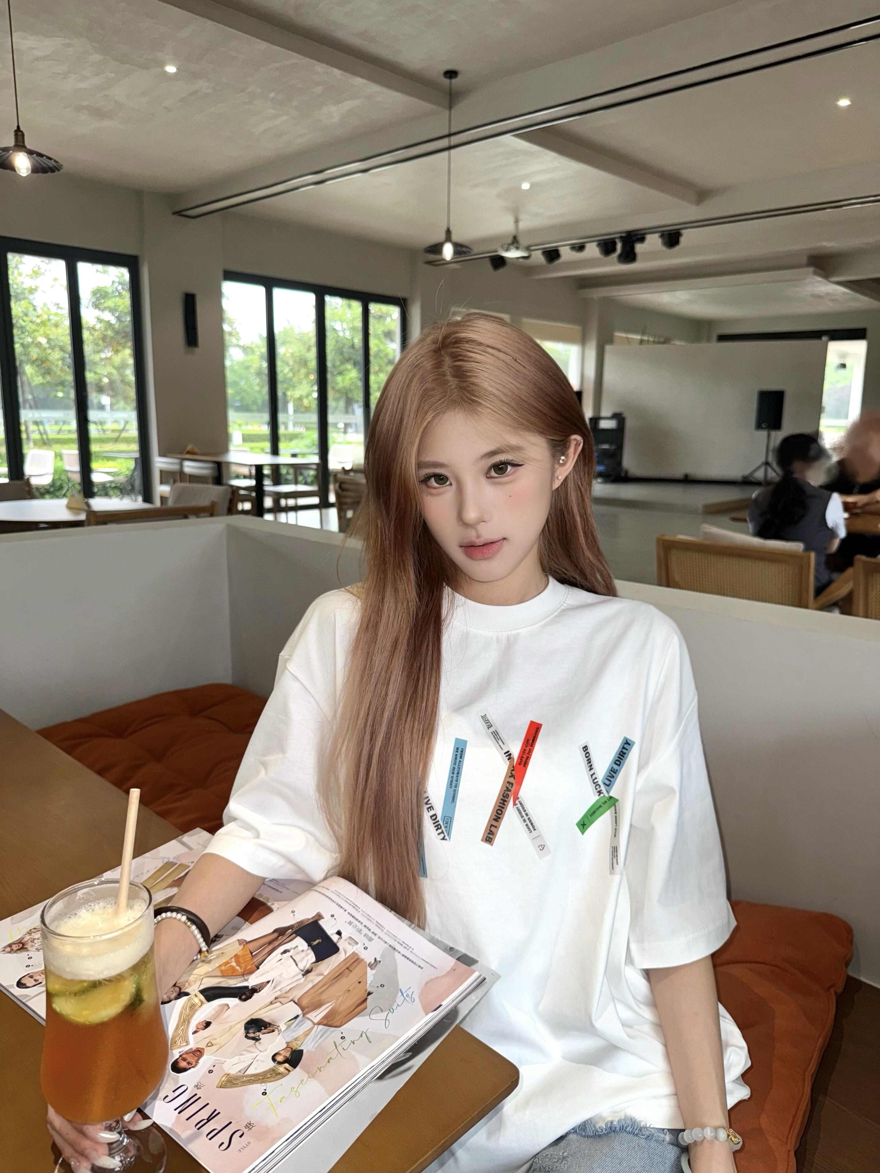 아메리칸 조수 브랜드 반팔 티셔츠 여성 여름 국가 트렌디 커플 루즈핏 느긋한 바람 순면 반소매 셔츠