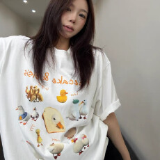 批发夏季软萌<b class='q'>卡通</b>鸭鸭印花<b class='q'>T</b><b class='q'>恤</b>女宽松oversize松弛感百搭休闲短袖