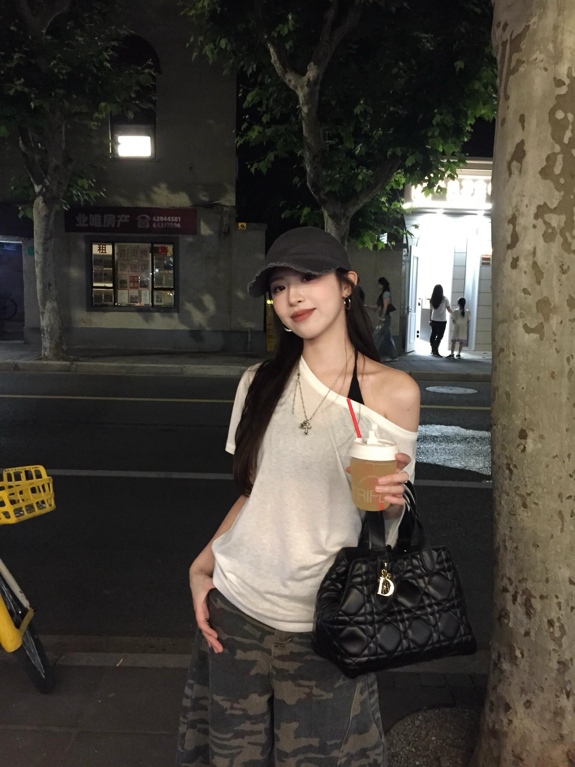 핫걸 섹시함 오프숄더 마이크로 ~을 통해 반팔 티셔츠 순수한 욕망 캐주얼 다용도 루즈핏 슬림해 보이는 맨위 여성