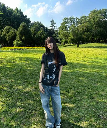 아메리칸 레트로 거리 초상화 프린트 워싱 마 오래된 반팔 티셔츠 여성 루즈핏 캐주얼 무거운 다용도 맨위 여름