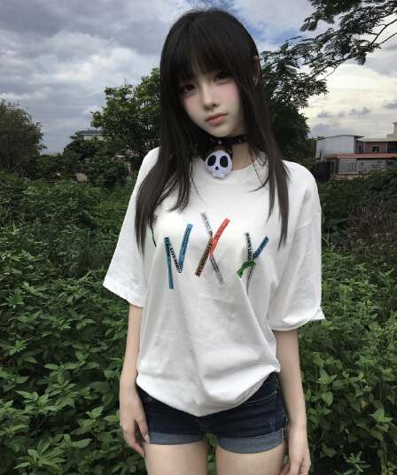 아메리칸 높음 거리 색상 알파벳 프린트 반팔 티셔츠 여성 여름 착용 가져 가라. 자이언트 잘 생긴 느긋한 표지 고기 슬림해 보이는 맨위
