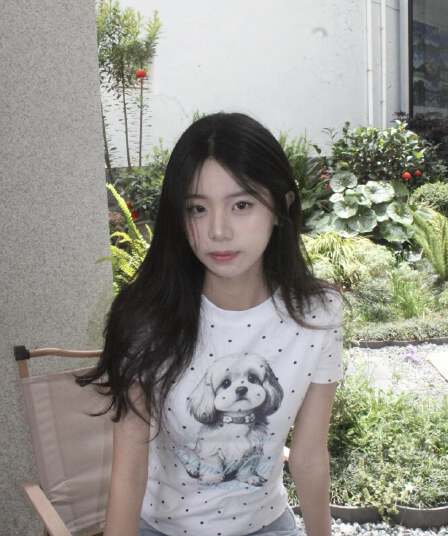 아메리칸 핫걸 검정색 전체 인쇄 도트 무늬 강아지 긍정적 인 어깨 반팔 티셔츠 여성 여름 새로운 몸매 가꾸기 슬림해 보이는 짧은 맨위