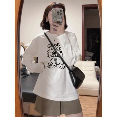 批发白色内搭长袖t恤女2026新款早秋<b class='q'>纯棉</b>宽松美式正肩卫衣<b class='q'>打底衫</b>上衣