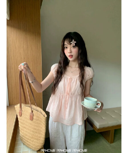 광장 칼라 레이스 레이스 반팔 셔츠 나비 넥타이 거품 소매 맨위